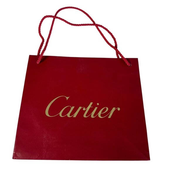 Lot of 3 Luxury Shopping Bags Cartier Red Gold & Tiffany & Co. Authentic - Picture 2 of 5